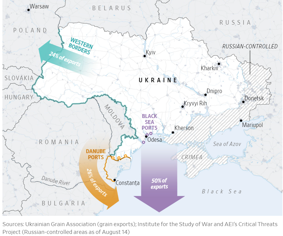 США не відкидають «військові рішення» для забезпечення експорту українського зерна — WSJ