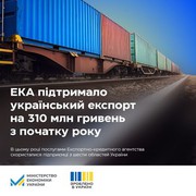 З початку року ЕКА підтримало український експорт на 310 млн грн