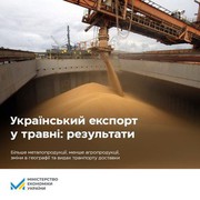 В травні Україна зменшила експорт агропродукції та збільшила продаж продукції металургії
