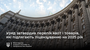 Уряд затвердив перелік квот і товарів, які підлягають ліцензуванню на 2025 рік