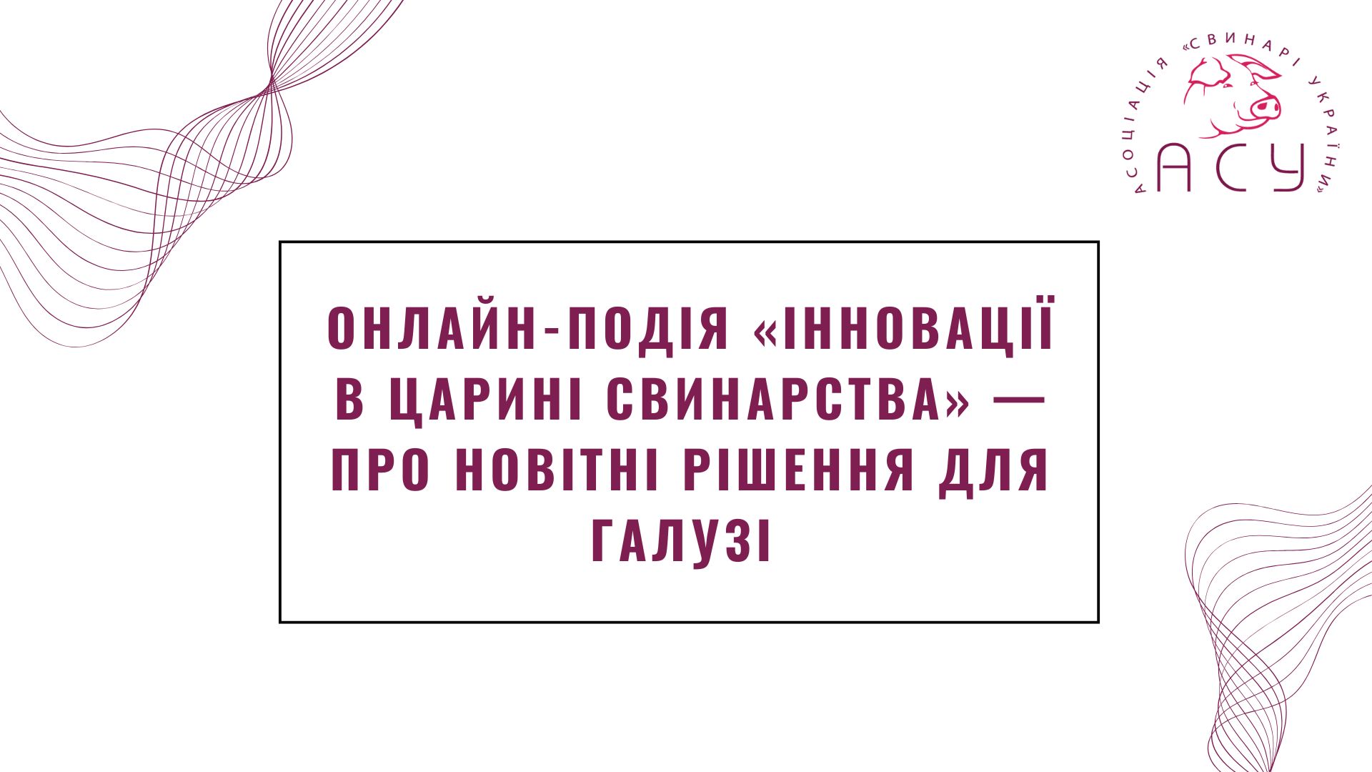 Онлайн-подія «Інновації в царині свинарства» — про новітні рішення для галузі