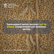 З 4 вересня впроваджується експортне мито на соєві боби та насіння ріпаку