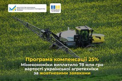 Мінекономіки виплатило 78 млн грн компенсації 25% вартості української агротехніки за жовтневими заявками