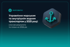 Управління морським і внутрішнім водним транспортом у 2025 р.: ключові результати та плани на 2026 р.